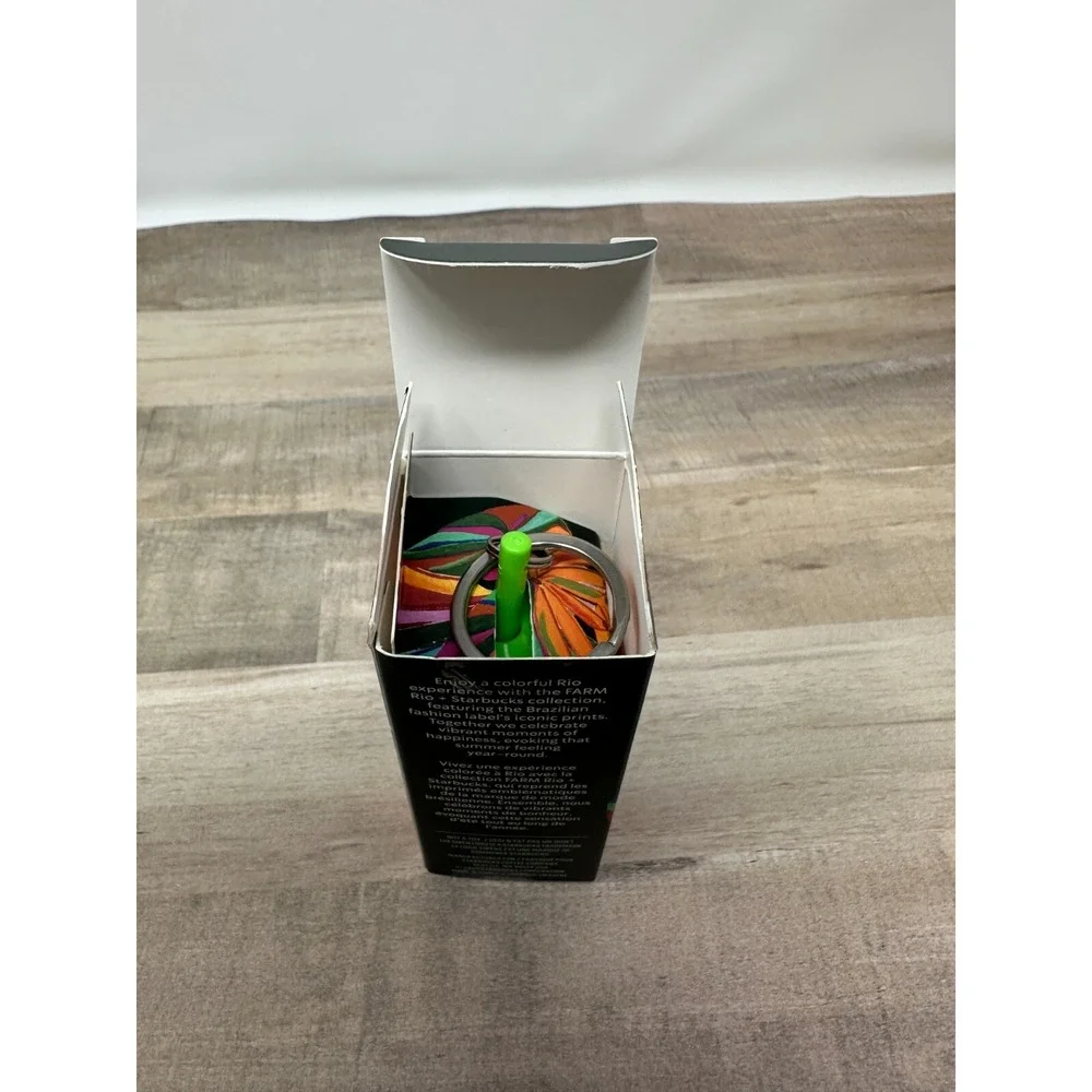 2025 STARBUCKS TROPICAL YELLOW/GREEN‎ BRAZIL FARM RIO COLD CUP KEYCHAIN